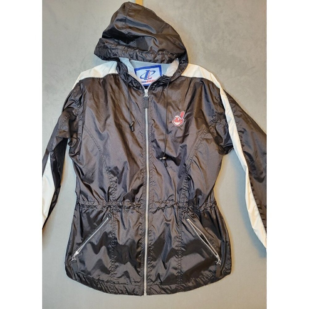 Vtg Cleveland Indians Chief Wahoo Logo AthleticFull Zip Windbreaker Jacket Small